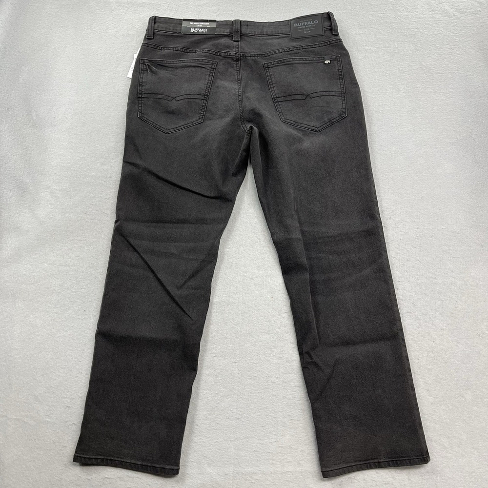 Buffalo David Bitton Jeans Mens 34x30 Black Denim Pants Relaxed Straight Driven - Picture 3 of 15